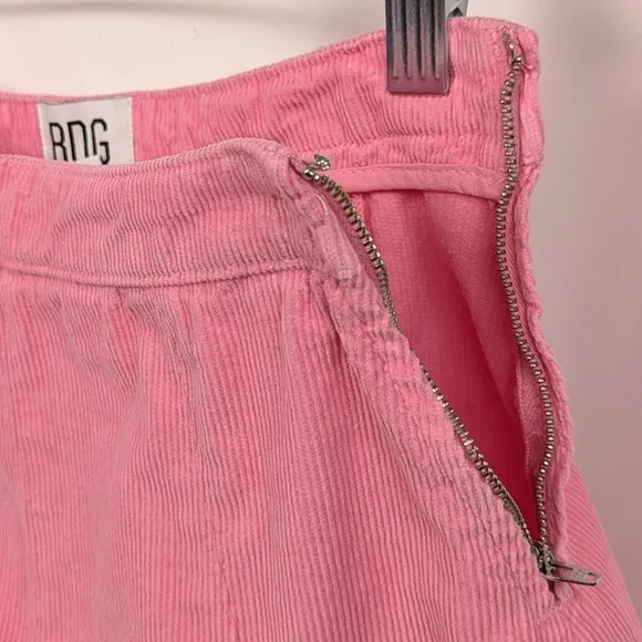BDG Urban Outfitters Mini Skirt Corduroy Pleated Side Zip Pink Fairycore size XS