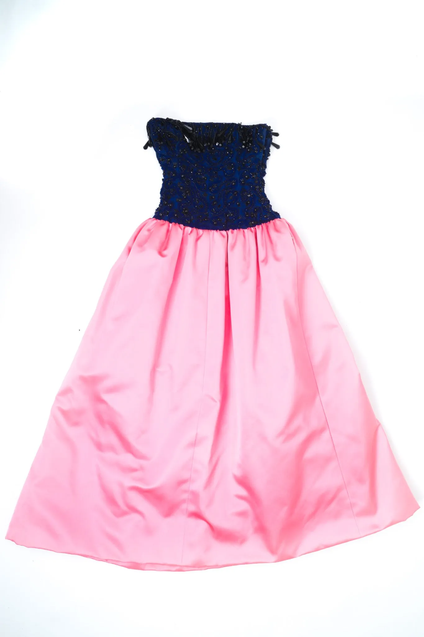 Bead Fringe Satin Gown