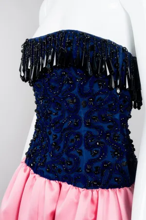 Bead Fringe Satin Gown