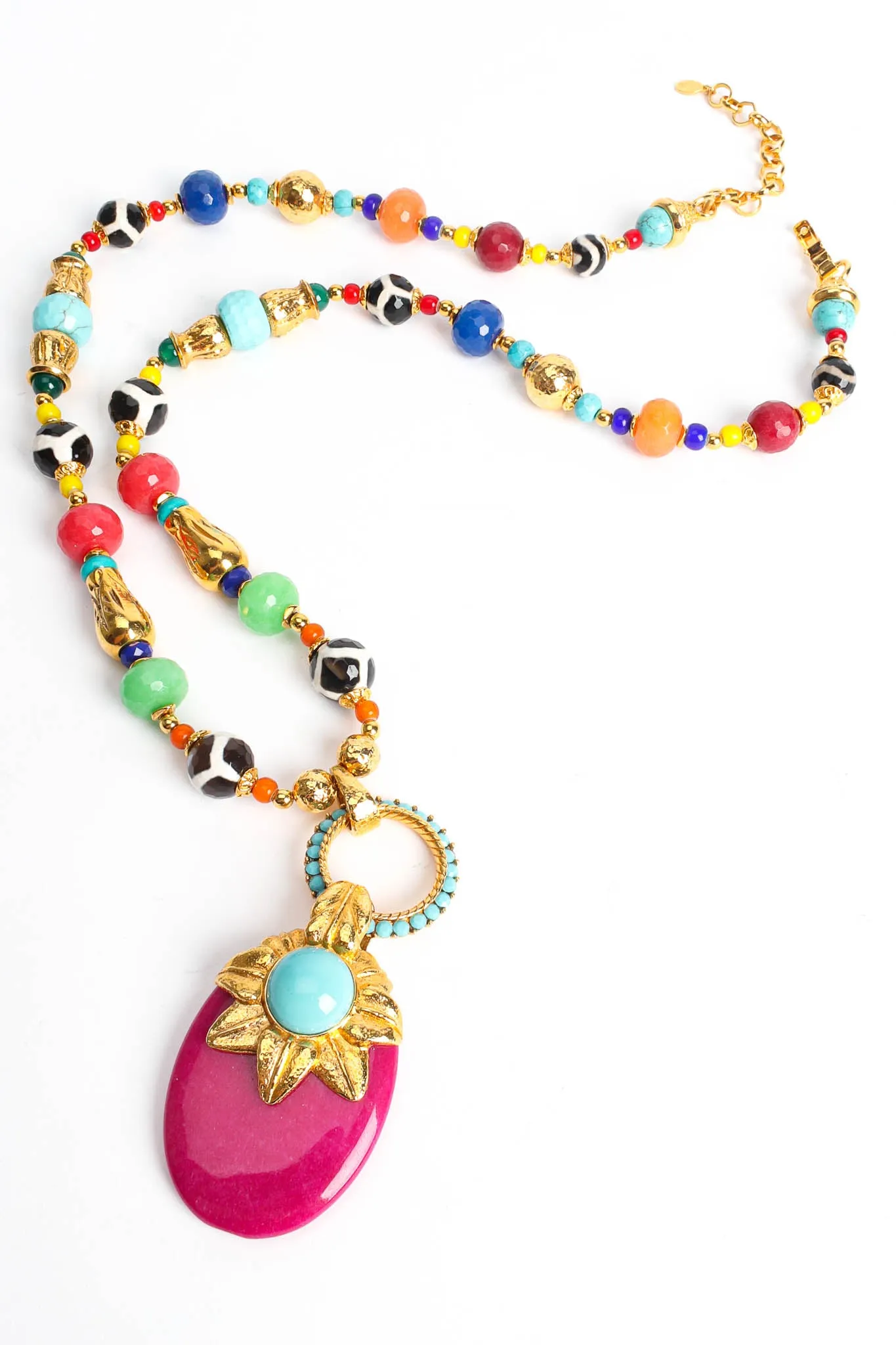 Beaded Glass Pendant Necklace