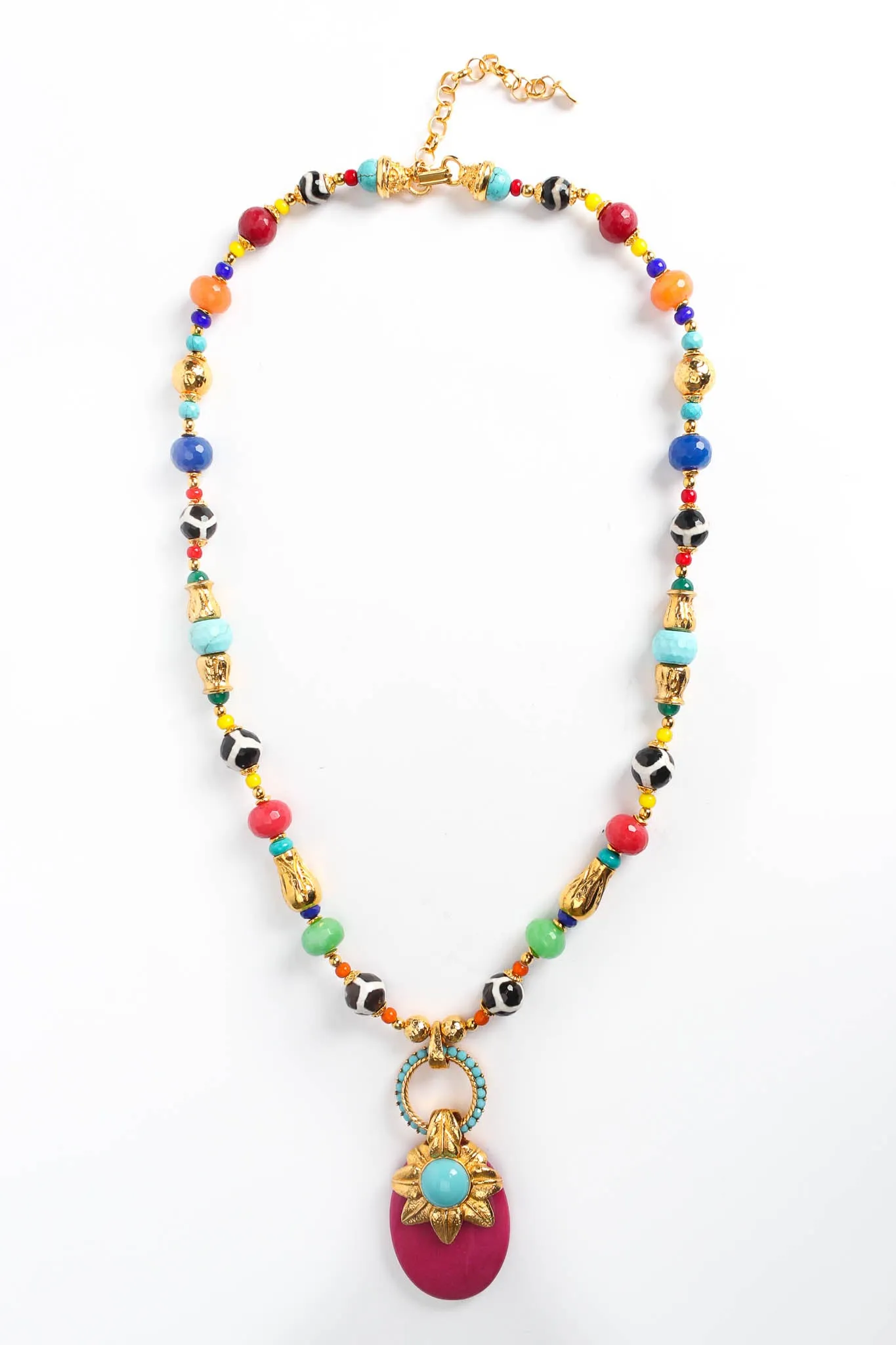 Beaded Glass Pendant Necklace