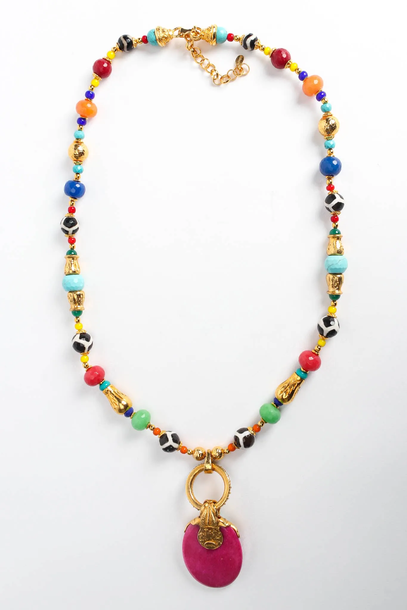 Beaded Glass Pendant Necklace