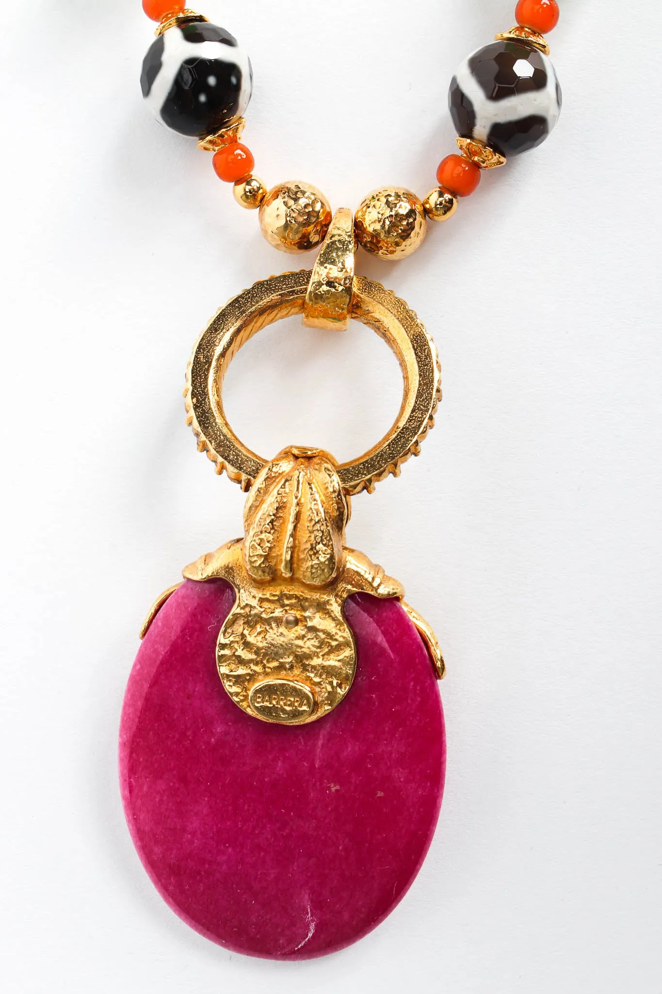 Beaded Glass Pendant Necklace