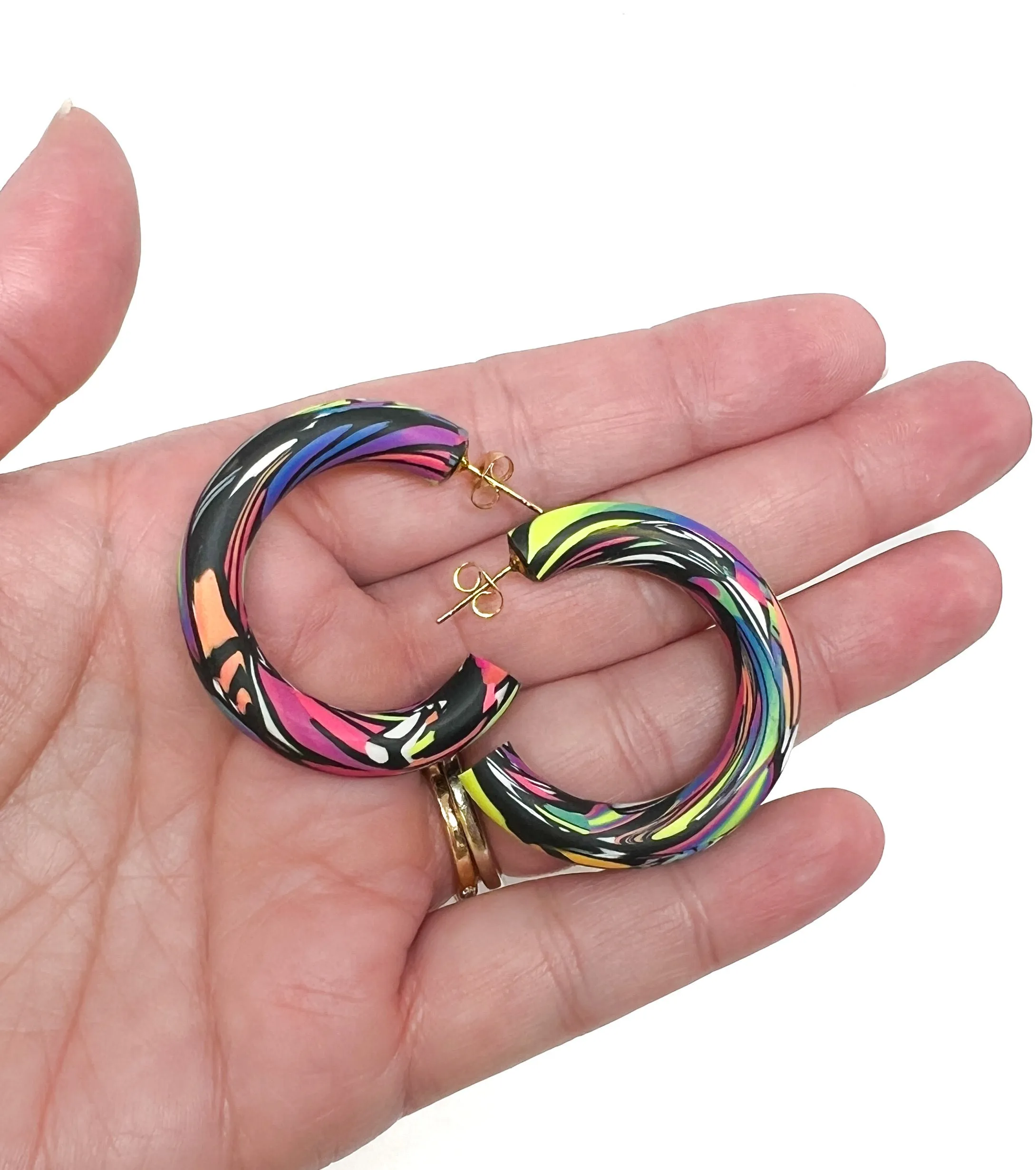 Becca Hoops - Neon Butterfly Scraps