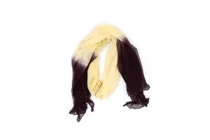 Beige to Purple Ombré Chiffon Dupatta - Scarf