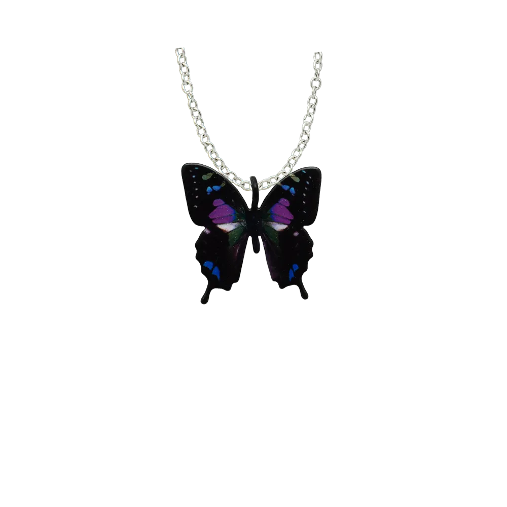 Black & Purple Butterfly Necklace, Item# 4638X