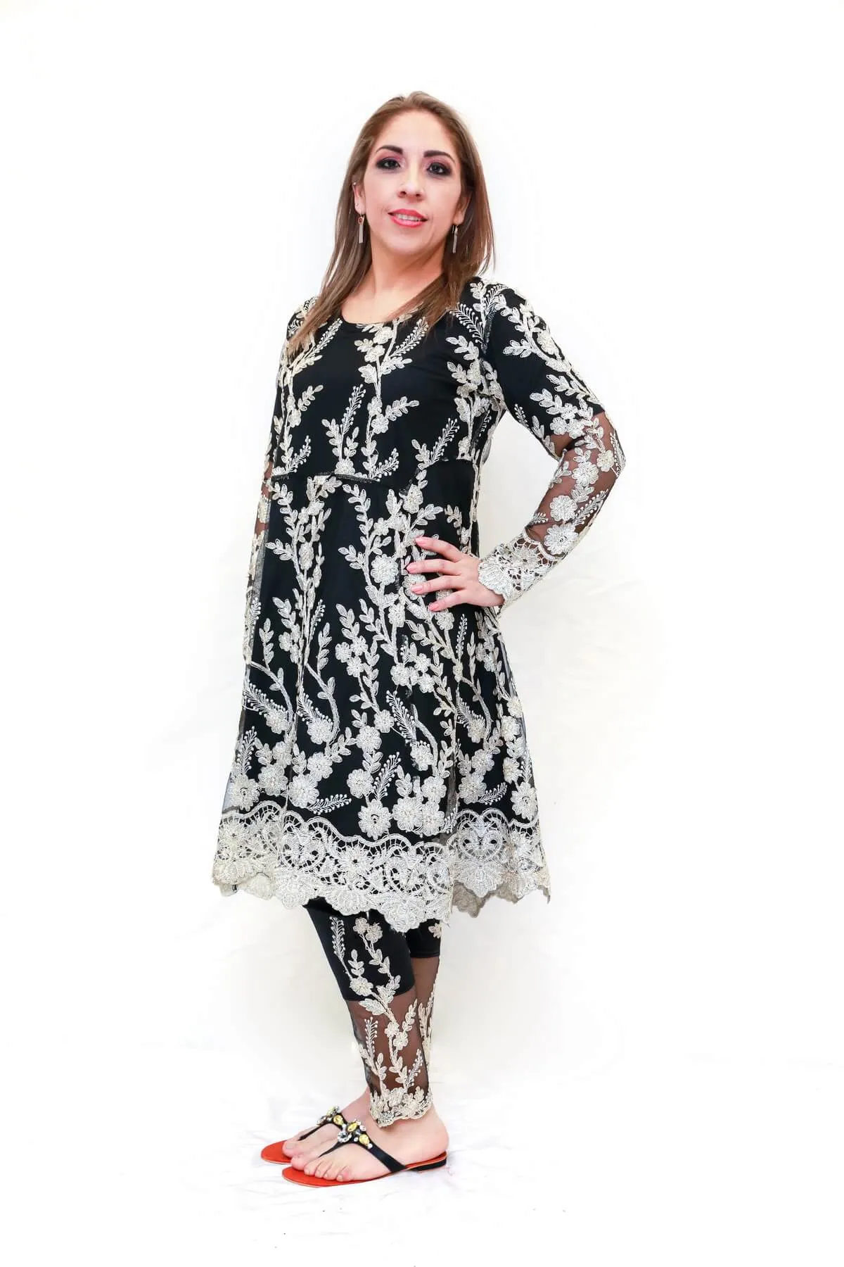 Black Indian Net Salwar Kameez - Suit