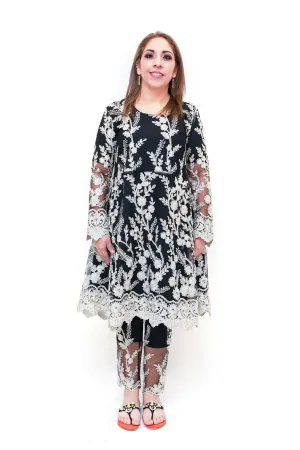Black Indian Net Salwar Kameez - Suit