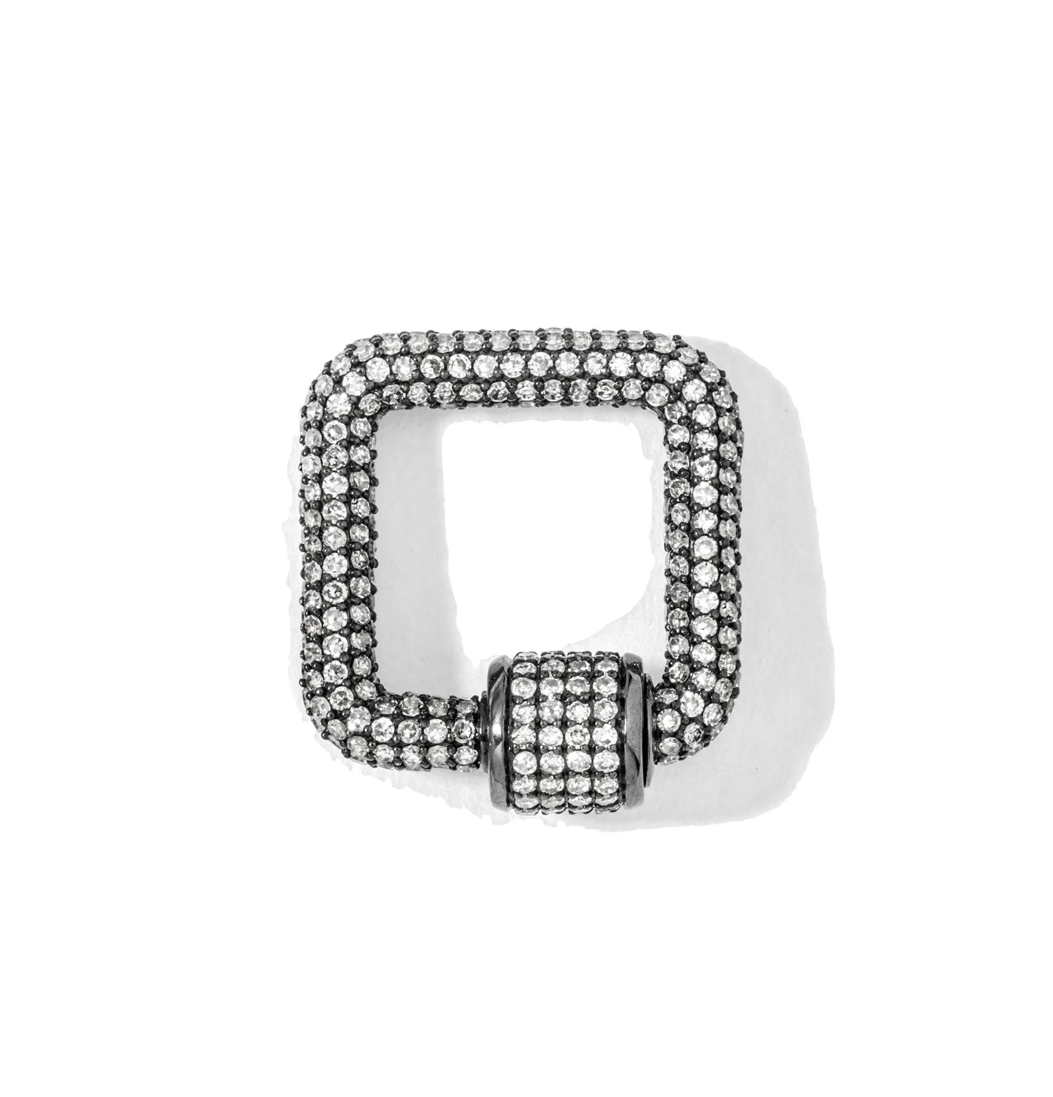 Black Square & Oval Carabiners on Links Chain Necklace
