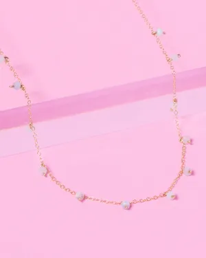 BLUE BERYL DAINTY 14K GOLD FILLED NECKLACE
