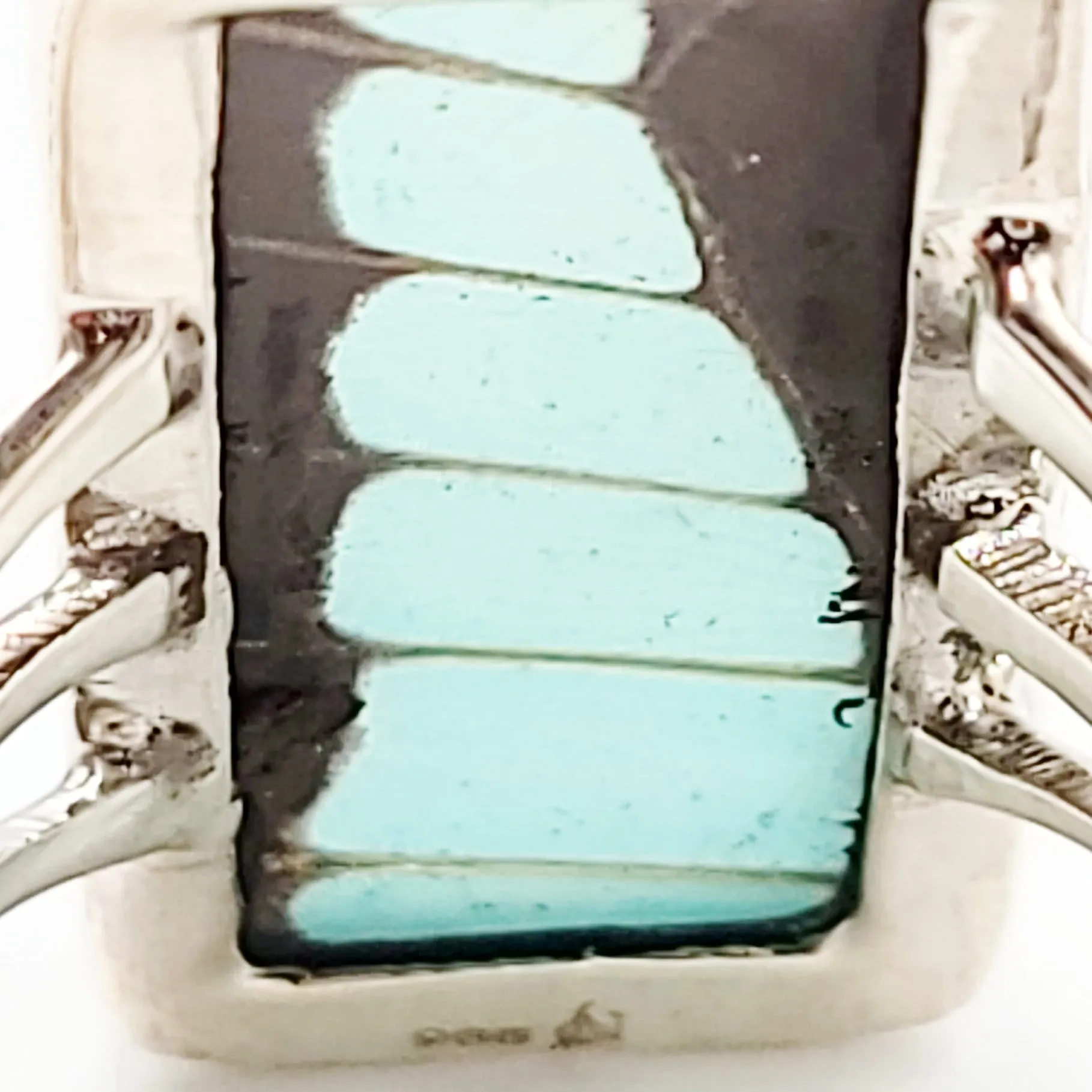 Blue Bottle Butterfly Wing Ring Sterling Silver Band Size 7