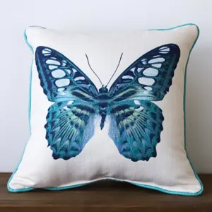 Blue Butterfly Square Pillow