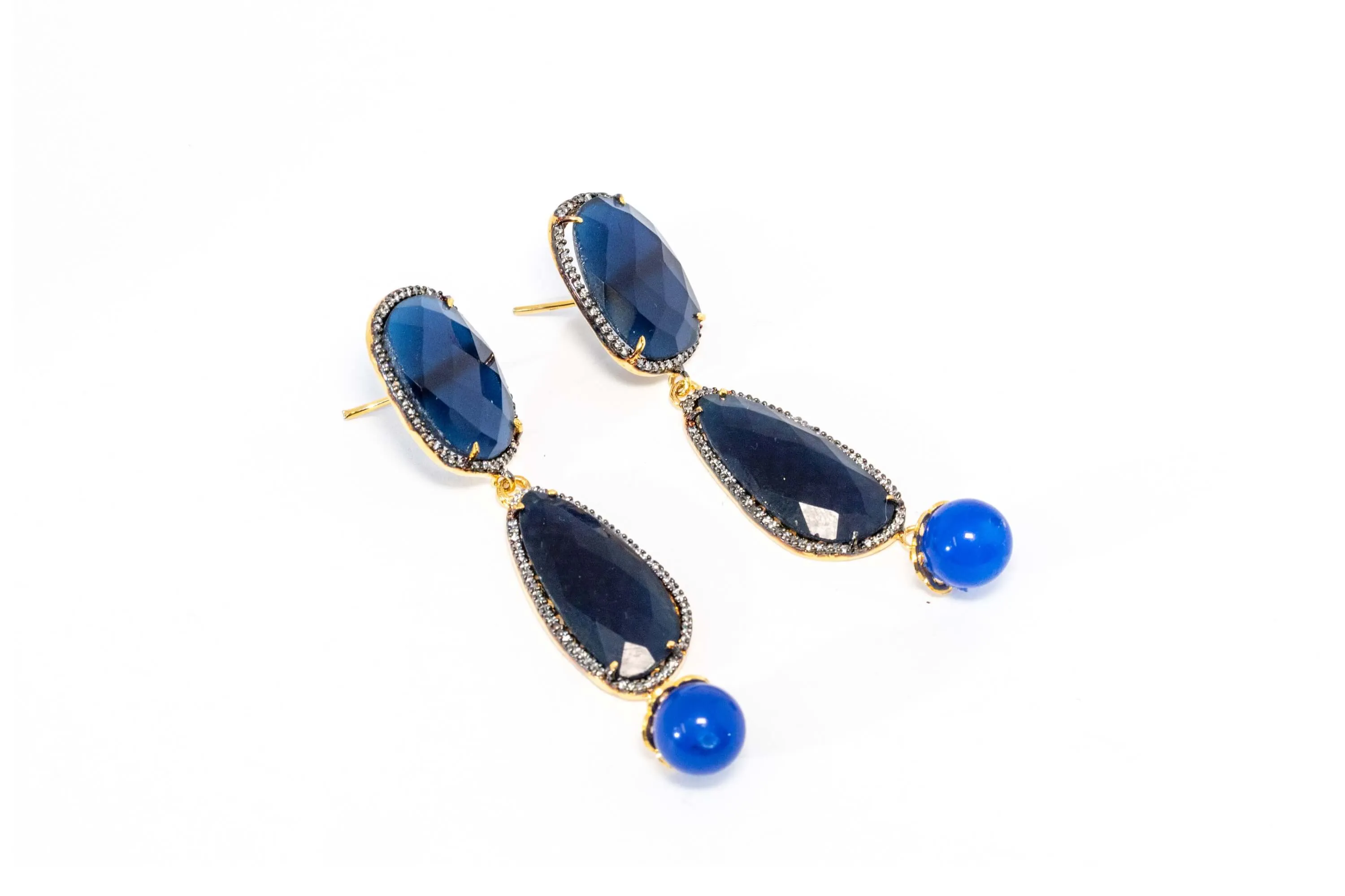 Blue Indian Dangle Earrings