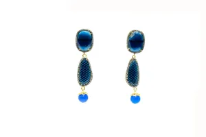 Blue Indian Dangle Earrings
