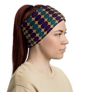 Blue Purple African Print Neck Gaiter