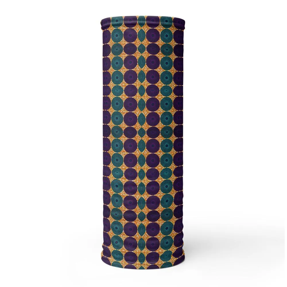 Blue Purple African Print Neck Gaiter