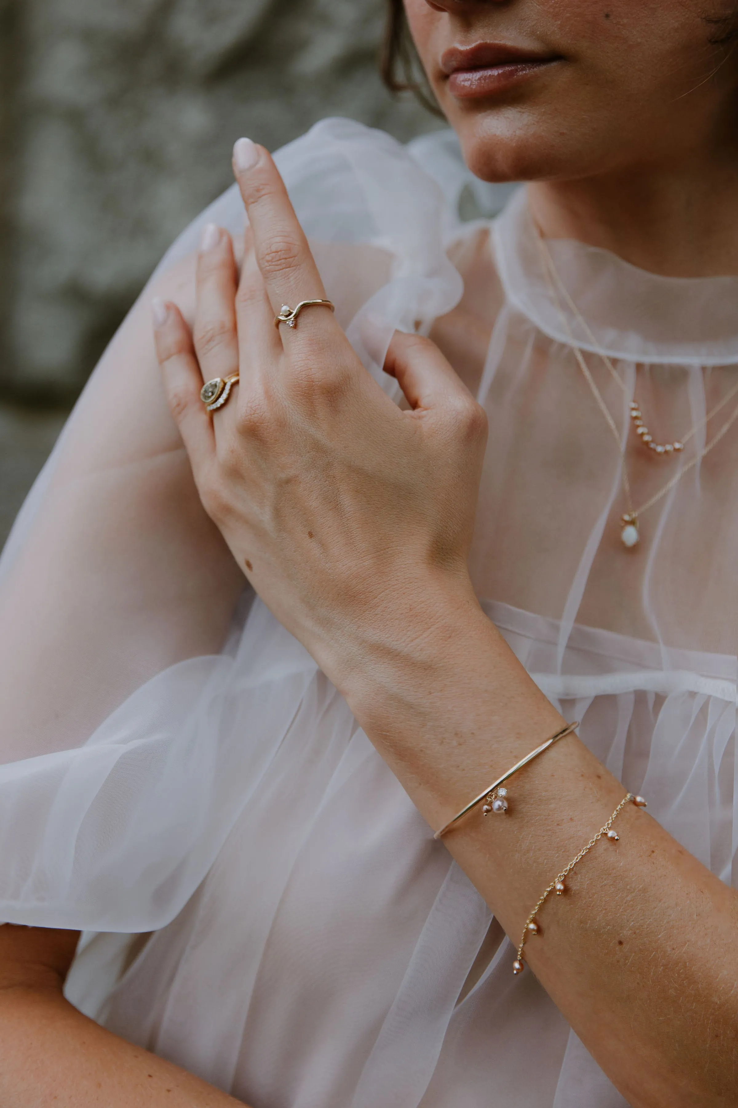 Blush Pearl Doily Bracelet