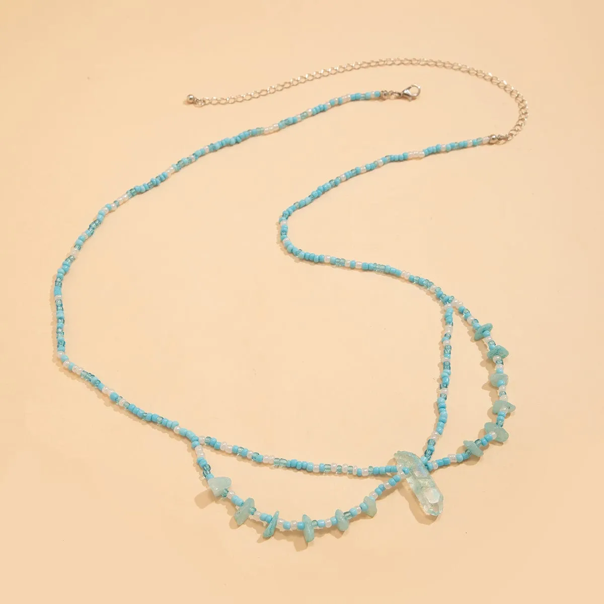 Bohemia Layered Crystal Beaded Bowknot Pattern Belly Chain