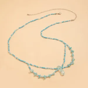 Bohemia Layered Crystal Beaded Bowknot Pattern Belly Chain