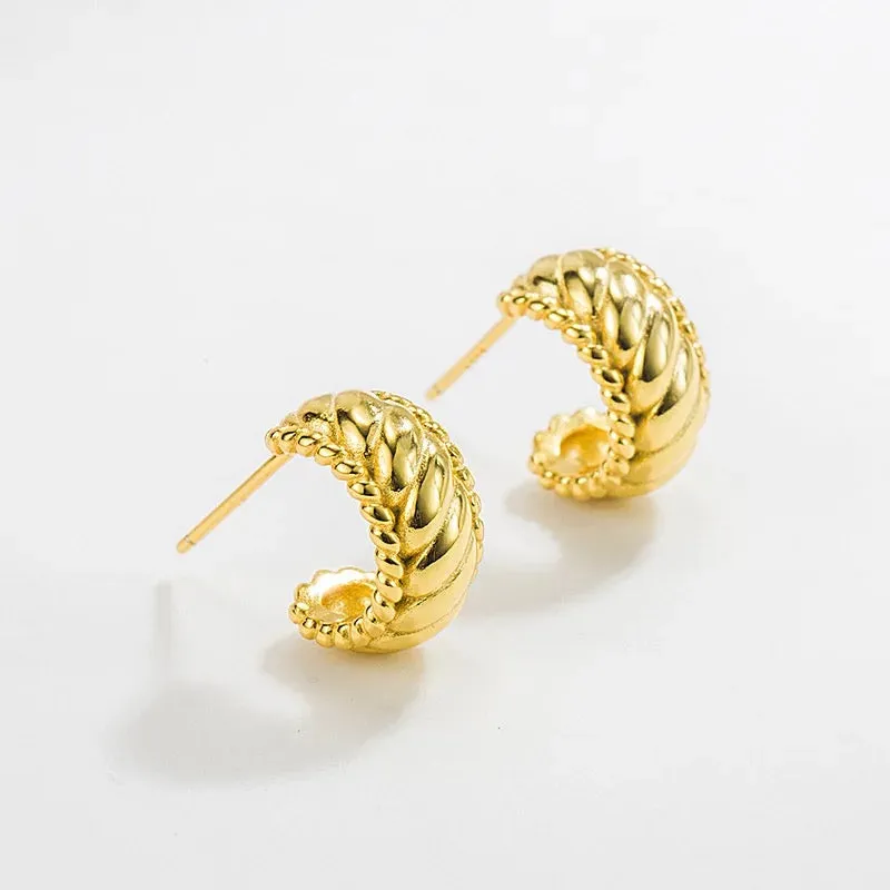 Boho & Mala 18k Gold Plated Hoop Earrings