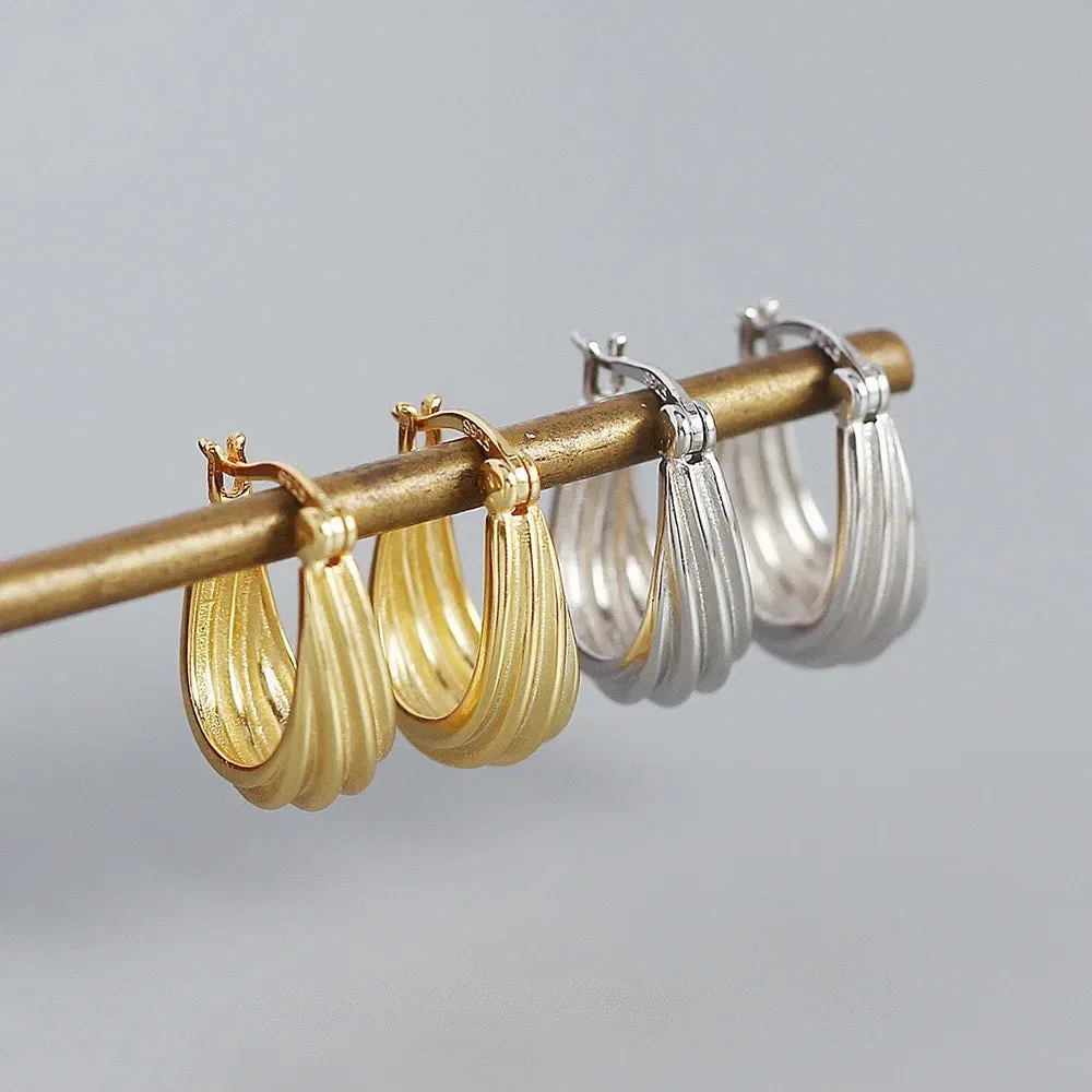 Boho & Mala 18k Gold Plated Hoop Huggie Earrings