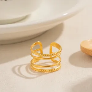 Boho & Mala 18k Gold Ring Stainless Steel (adjustable)