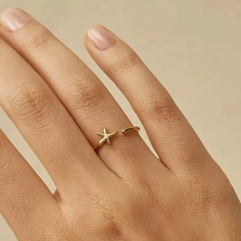 Boho & Mala 18k Gold Ring Sterling Silver (adjustable)