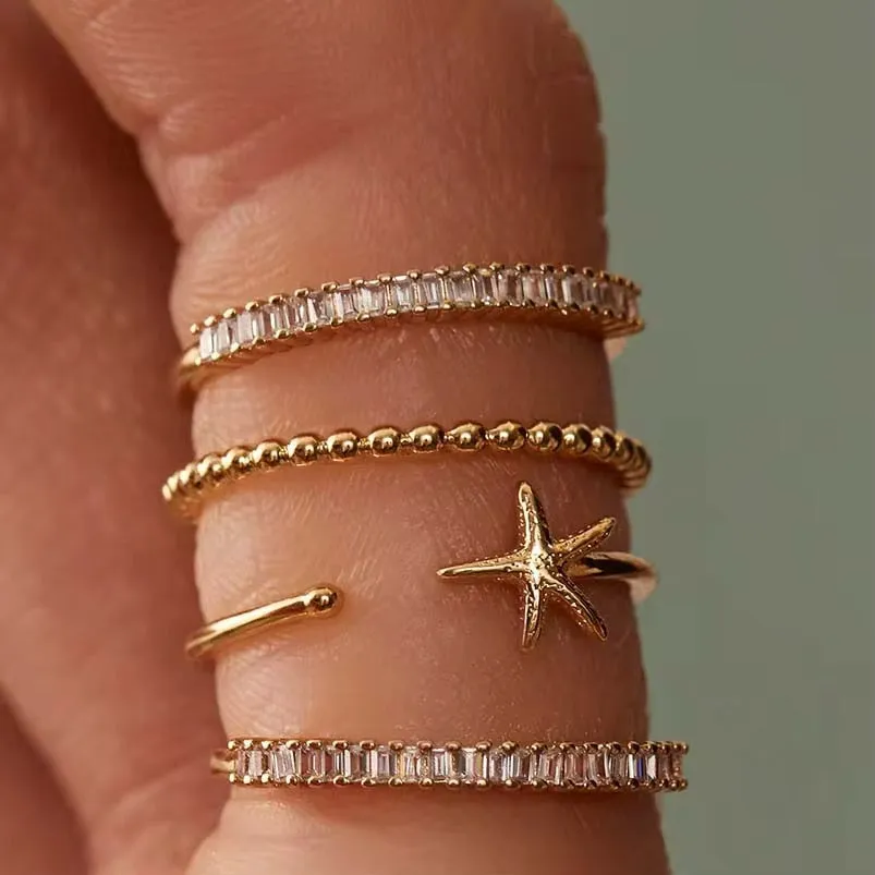 Boho & Mala 18k Gold Ring Sterling Silver (adjustable)