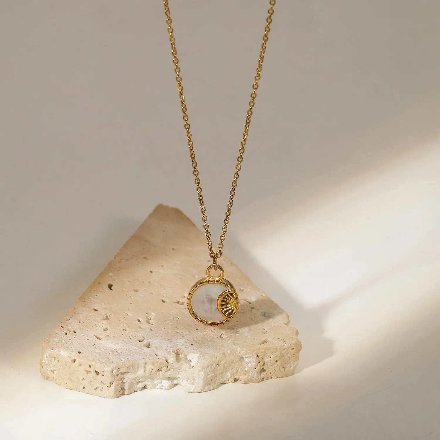 Boho & Mala 18k Gold / Stainless Steel Pendant Necklace