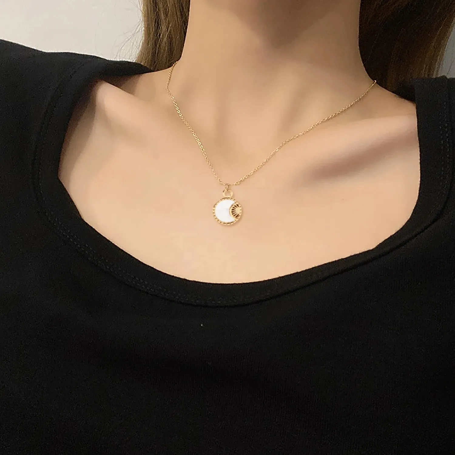 Boho & Mala 18k Gold / Stainless Steel Pendant Necklace