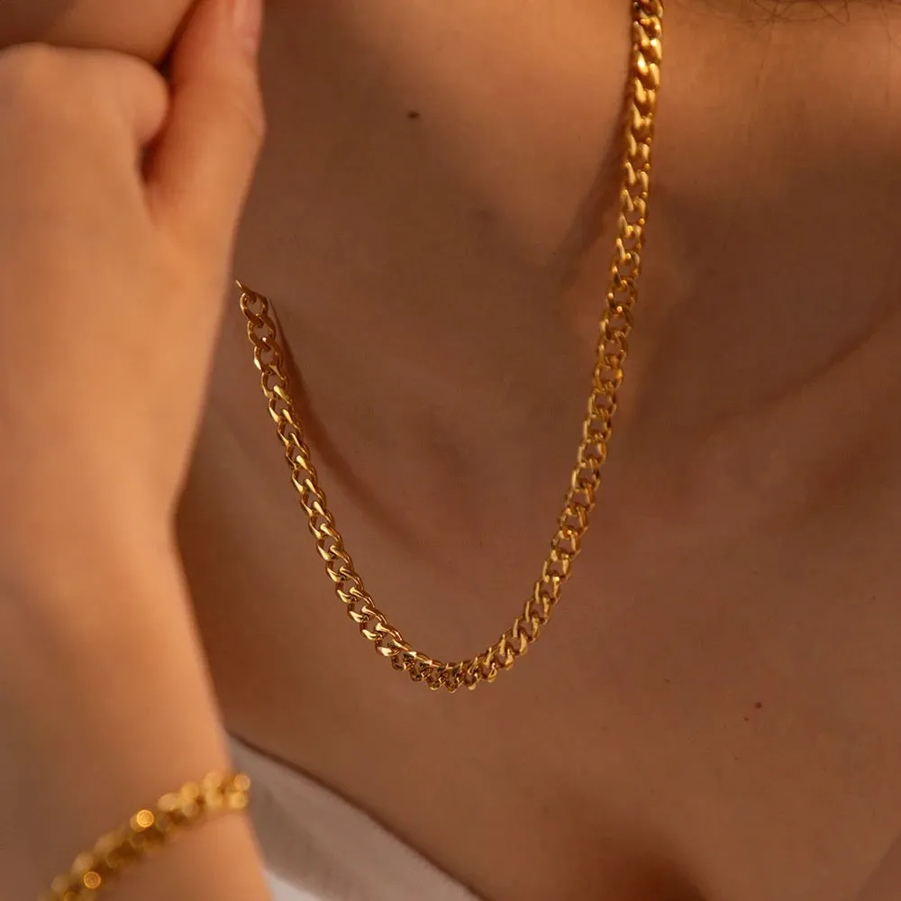 Boho & Mala 6mm Stainless Steel/18k Gold Plated Necklace