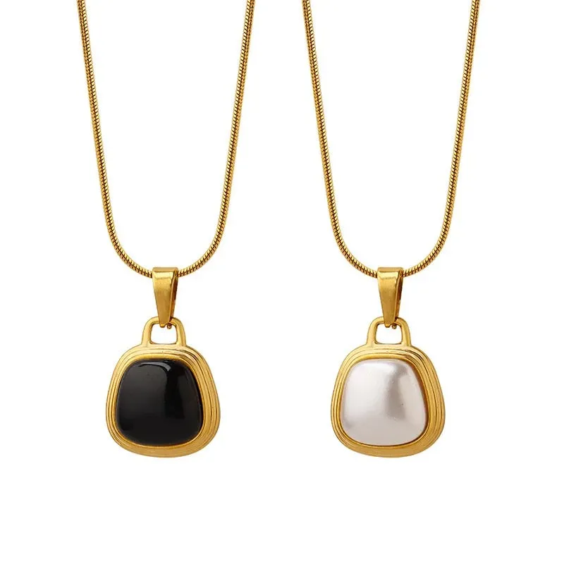 Boho & Mala Black Stainless Steel Gold Plated Necklace
