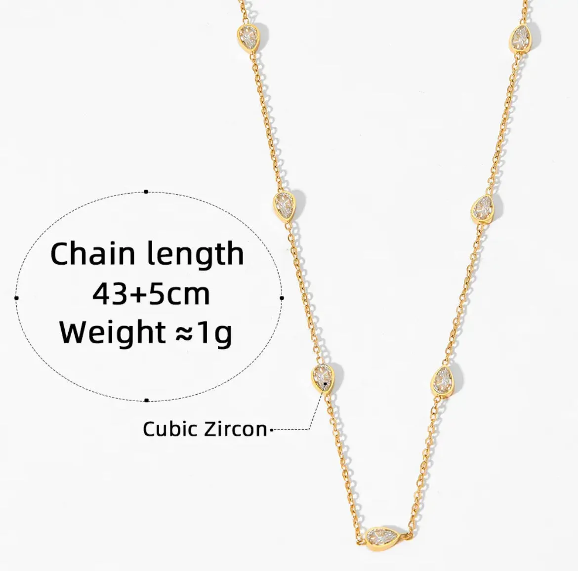Boho & Mala Colourful Zircornia Stainless Steel Pendant Necklace