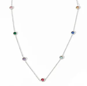 Boho & Mala Colourful Zircornia Stainless Steel Pendant Necklace