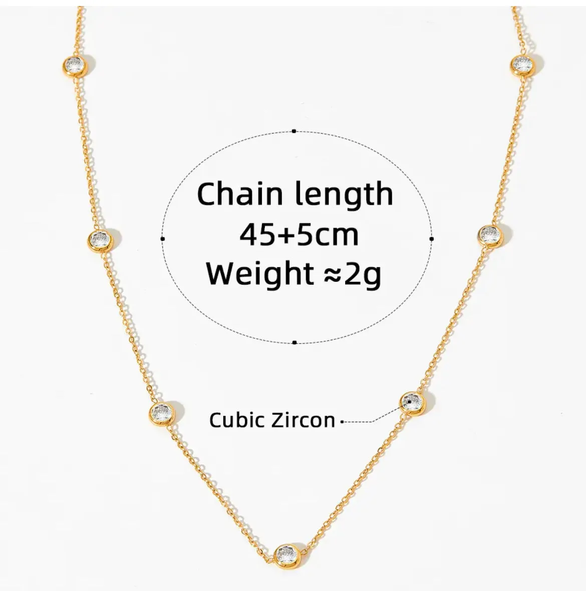 Boho & Mala Colourful Zircornia Stainless Steel Pendant Necklace