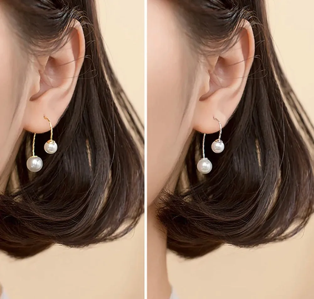 Boho & Mala Double Pearl Sterling Silver Earrings