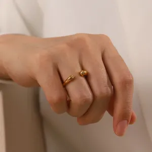 Boho & Mala Gold Plated Stainless Steel Ring (adjustable)