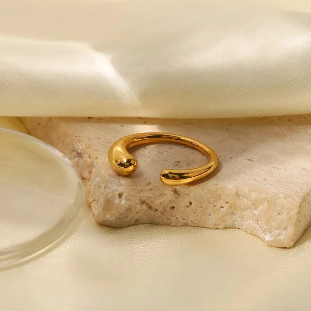Boho & Mala Gold Plated Stainless Steel Ring (adjustable)