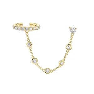 Boho & Mala  Huggies 18k Gold Plated Cuff & Stud Earrings DE10021