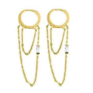 Boho & Mala Huggies 18k Gold Plated Hoop Earrings DE100066