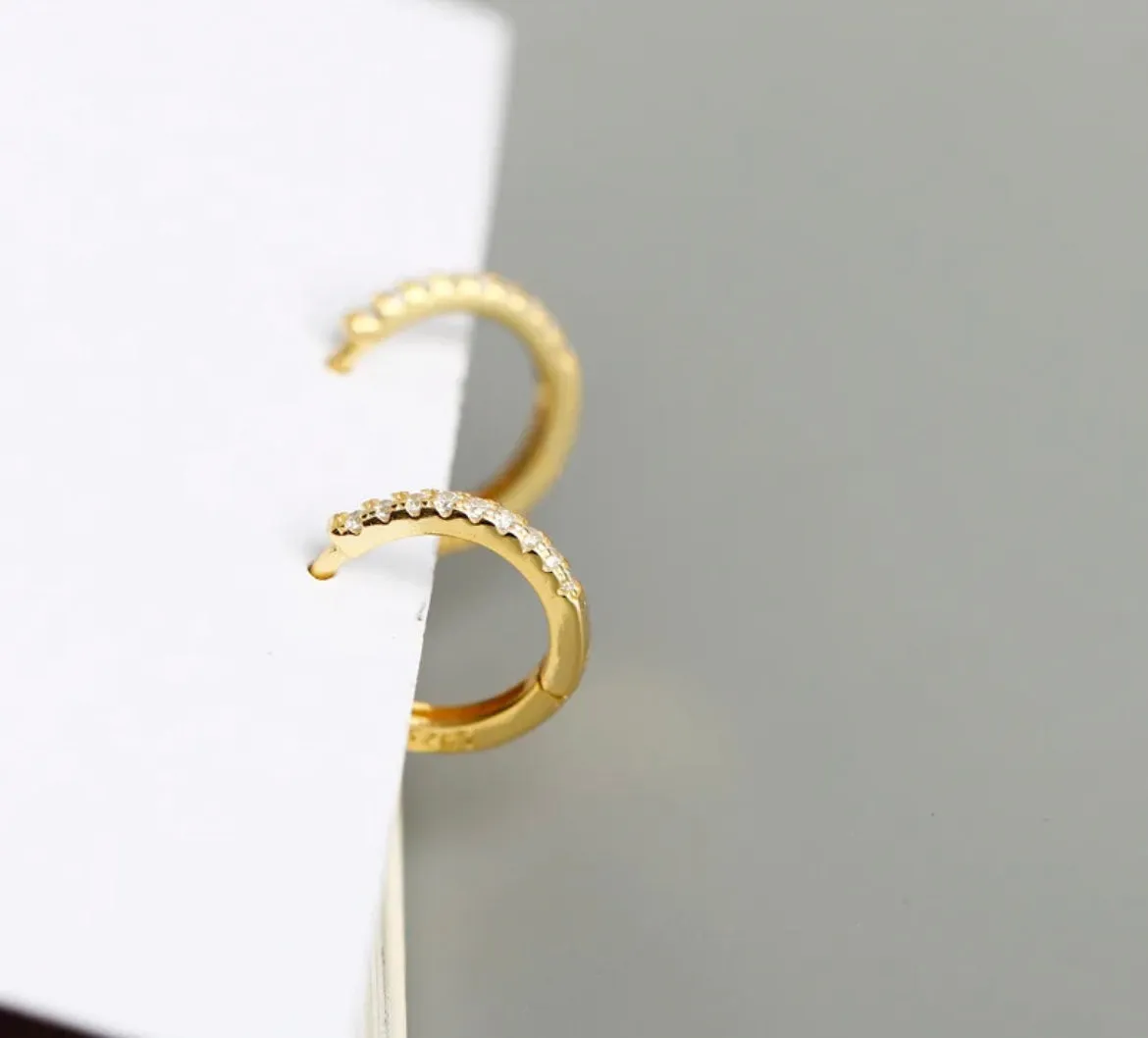 Boho & Mala Huggies Sterling Silver Hoop Earrings