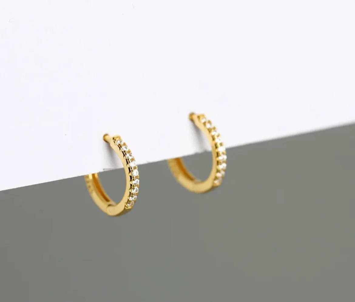 Boho & Mala Huggies Sterling Silver Hoop Earrings