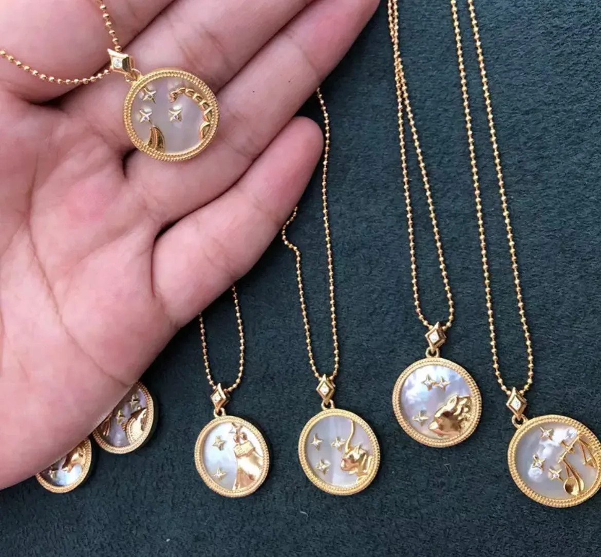 Boho & Mala Libra Horoscope Gold Necklace (Balance): September 23–October 23 APN1000