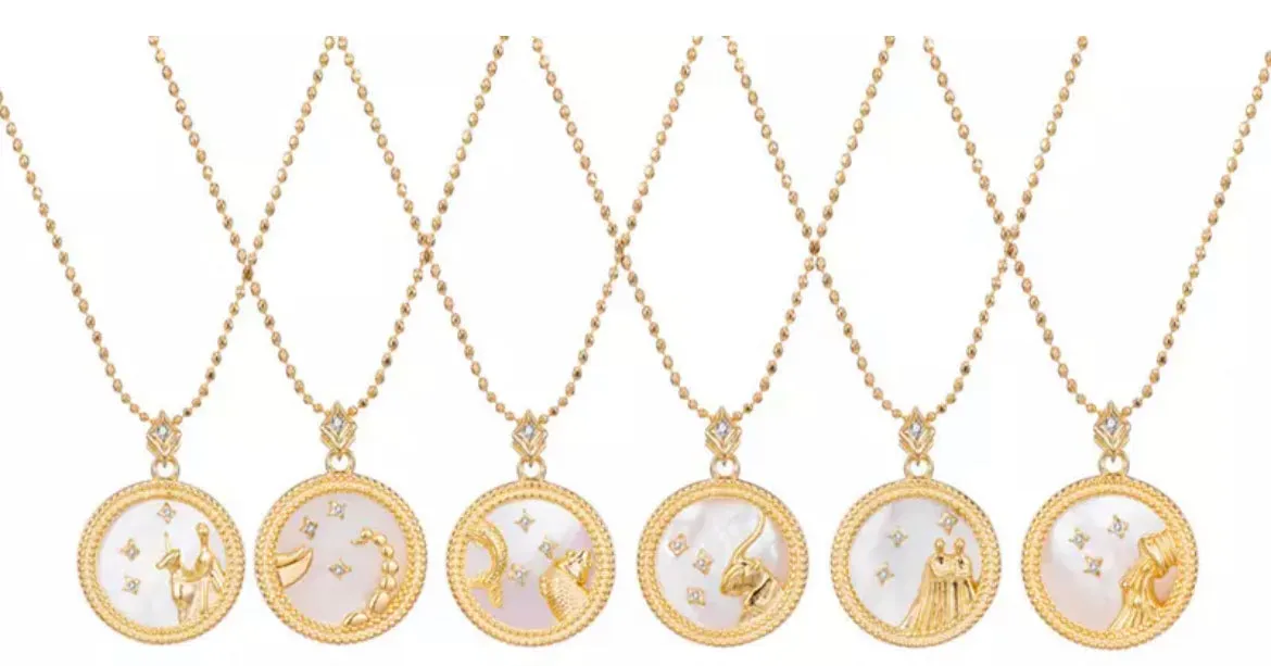 Boho & Mala Libra Horoscope Gold Necklace (Balance): September 23–October 23 APN1000