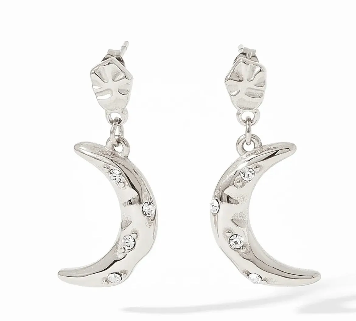 Boho & Mala Moon Stainless Steel Earrings