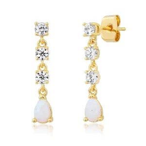 Boho & Mala Opal 18k Gold Plated Stud Earrings