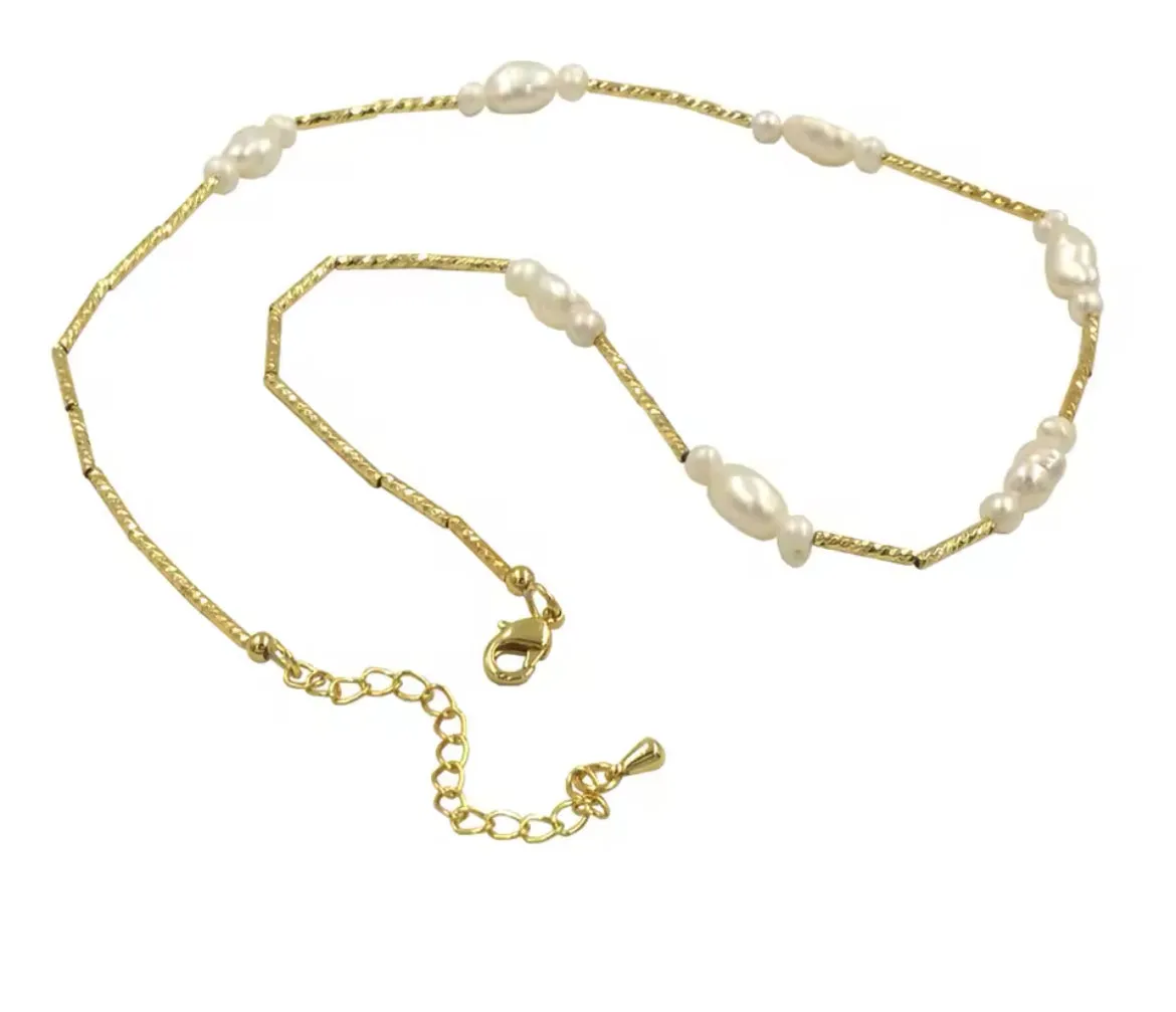 Boho & Mala Pearl 18k Gold Plated Necklace