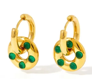 Boho & Mala Stainless Steel Gold Plated Hoop Earrings
