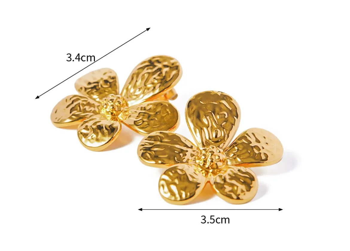 Boho & Mala Stainless Steel Gold Plated Stud Earrings