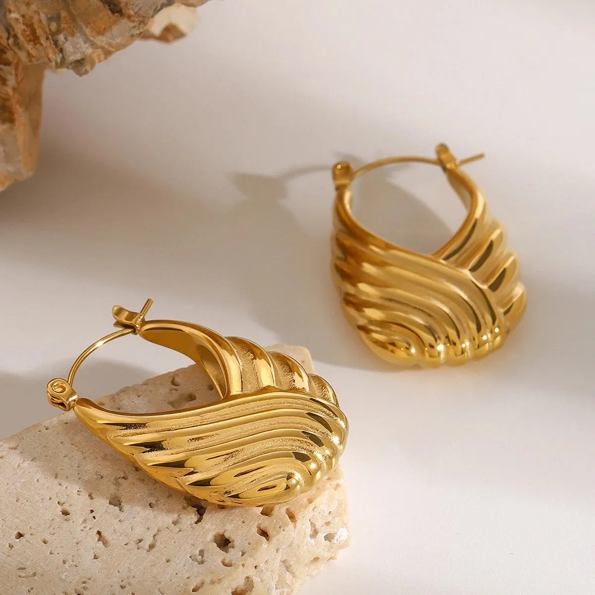 Boho & Mala Stainless Steel Gold Plated Stud Earrings